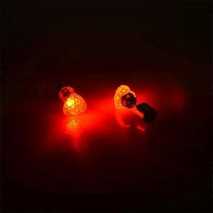 LED Light Up Heart Stud Earrings (Orange Color, 1 Pair Per Pack) - Glow-Paradise