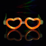 Glow Heart Shaped Glasses (Orange Color, 12 Eye Glassess Per Pack) - Glow-Paradise