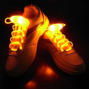 LED Light Up Shoelaces (Orange Color, 1 Pair Per Pack) - Glow-Paradise