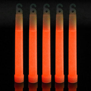 6 Inch Ultra-Bright Emergency 12 Hours Industrial Grade Glow Sticks (Orange Color, 12 Count Per Pack) - Glow-Paradise