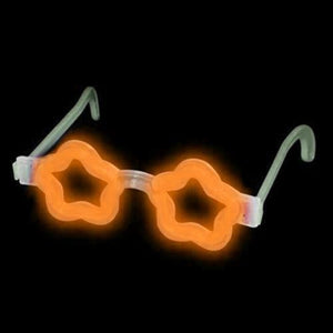 Glow Star Shaped Eye Glasses (Orange Color, 12 Eye Glassess Per Pack) - Glow-Paradise