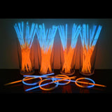 8 Inch Premium Glow Stick Bracelets - Bi Color - Orange/Aqua (100 Counts Per Pack) - Glow-Paradise