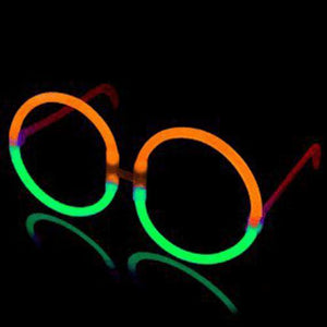 Glow Eyeglasses - Round - Bi Orange/Green (50 Eye Glassess Per Pack) - Glow-Paradise