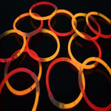 8 Inch Premium Glow Stick Bracelets - Bi Color - Orange/Red (100 Counts Per Pack) - Glow-Paradise