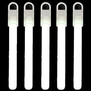 6 Inch Slim Glow Sticks With Lanyards (White Color, 12 Count Per Pack) - Glow-Paradise