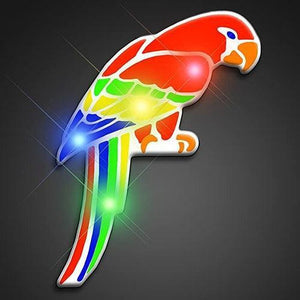 Parrot Flashing Body Light Lapel Pins (1 Per Pack) - Glow-Paradise