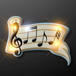 Music Measure Flashing Body Light Lapel Pins (1 Per Pack) - Glow-Paradise