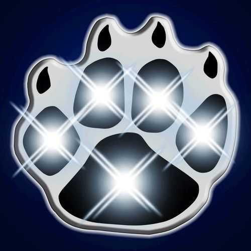White Pawprint Flashing Body Light Lapel Pins (1 Per Pack) - Glow-Paradise