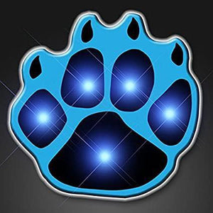 Blue Pawprint Flashing Body Light Lapel Pins (1 Per Pack) - Glow-Paradise