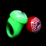 LED Light Up Spider Jelly Ring (Assorted Colors, 24 Rings Per Pack) - Glow-Paradise