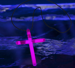 15 Inch Glow Stick Cross Necklaces (Pink Color, 50 Necklaces Per Pack) - Glow-Paradise