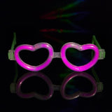 Glow Heart Shaped Glasses (Pink Color, 12 Eye Glassess Per Pack) - Glow-Paradise