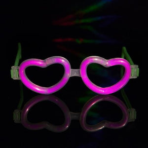 Glow Heart Shaped Glasses (Pink Color, 12 Eye Glassess Per Pack) - Glow-Paradise