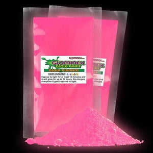 Glominex Ultraviolet Reactive Pigment 1 oz (Pink Color, 1 Quantity Per Pack) - Glow-Paradise