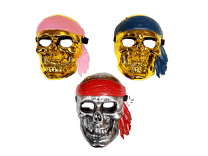 Pirate Skull Mask (Assorted Colors, 12 Per Pack) - Glow-Paradise