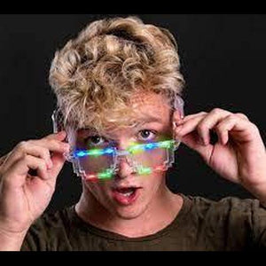 LED Light Up Pixel Brick Transparent Multicolored Sunglasses (1 Eyeglasses Per Pack) - Glow-Paradise