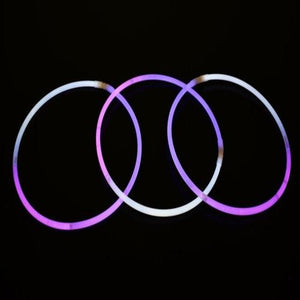 22 Inch Premium Jumbo Glow Necklaces Tricolor (Purple/White/Pink, 50 Count Per Pack) - Glow-Paradise