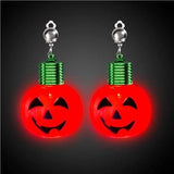 LED Light Up Jumbo Pumpkin Clip-On Earrings (1 Pair Per Pack, Batteries Included) - Glow-Paradise