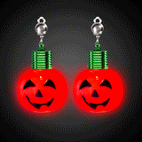 LED Light Up Jumbo Pumpkin Clip-On Earrings (1 Pair Per Pack, Batteries Included) - Glow-Paradise