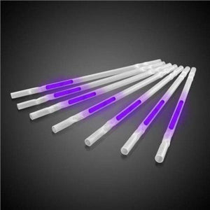 9 Inch Glow In The Dark Motion Straws (Purple Color, 25 Straws Per Pack) - Glow-Paradise