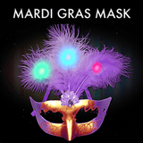 Light-Up Plume Mask (Purple Color, 1 Mask Per Pack) - Glow-Paradise