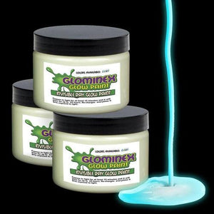 Glominex Glow Paint 1 oz Jar - Invisible Day (Aqua Color, 1 Jar Per Pack) - Glow-Paradise