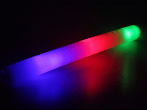LED Light Up 18 Inch Multicolor Foam Stick Baton (Assorted Colors, 6 Per Pack) - Glow-Paradise