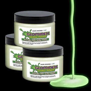 Glominex Glow Paint 1 oz Jar - Invisible Day (Green Color, 1 Jar Per Pack) - Glow-Paradise