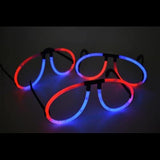 Glow Eyeglasses Bi-Color - Aviator Style - Bi Red/Blue (50 Eyeglasses Per Pack) - Glow-Paradise