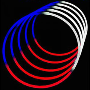 24 Inch Tri-Color Glow stick Necklaces (Red/White/Blue, 50 Count Per Pack) - Glow-Paradise