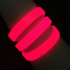 9 Inch Triple Wide Glow Bracelets/Wristbands (Red Color, 25 Counts Per Pack) - Glow-Paradise