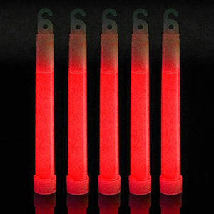 6 Inch Ultra-Bright Emergency 12 Hours Industrial Grade Glow Sticks (Red Color, 12 Count Per Pack) - Glow-Paradise