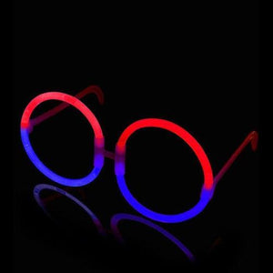 Glow Eyeglasses - Round - Bi Red/Blue (50 Eye Glassess Per Pack) - Glow-Paradise