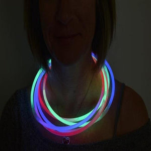 22 Inch Premium Jumbo Glow Necklaces Tricolor (Red/Green/Blue, 50 Count Per Pack) - Glow-Paradise