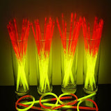 8 Inch Premium Glow Stick Bracelets - Bi Color - Red/Yellow (100 Counts Per Pack) - Glow-Paradise