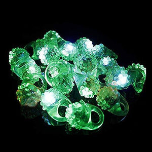 LED Flashing Jelly Bumpy Rings (Green Color, 12 Rings Per Pack) - Glow-Paradise