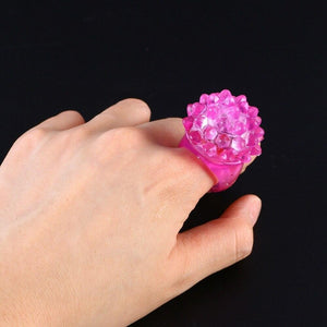 LED Flashing Jelly Bumpy Rings (Pink Color, 12 Rings Per Pack) - Glow-Paradise