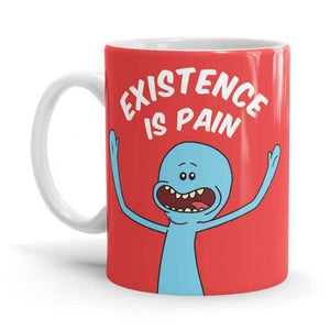 Mr. Meeseeks: Existence Is Pain - Rick And Morty Ceramic Home Kitchen Drinking Coffee Milk Mug (350 ml/11oz, Made in USA) - Glow-Paradise