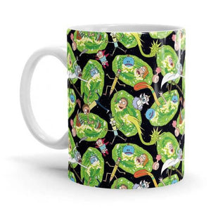 Portal Pattern - Rick And Morty Ceramic Home Kitchen Drinking Coffee Milk Mug (350ml/11oz, Made in USA) - Glow-Paradise