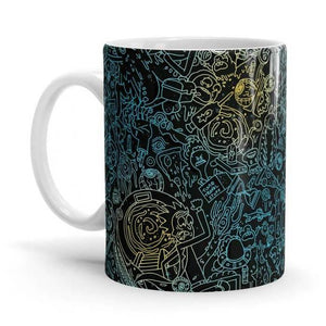 Wubba Lubba Pattern - Rick And Morty Ceramic Home Kitchen Drinking Coffee Milk Mug (350ml/11oz, Made in USA) - Glow-Paradise