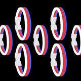 8 Inch Triple Wide Glow Bracelets - Patriotic Colors Red White Blue (75 Counts Per Pack) - Glow-Paradise