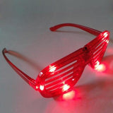 LED Light Up Slotted Rock Star Sunglasses (Red Color, 6 Per Pack) - Glow-Paradise