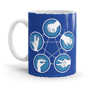 Rock Paper Scissors Lizard Spock - The Big Bang Theory Ceramic Home Kitchen Drinking Coffee Milk Mug (350ml/11oz, Made in USA) - Glow-Paradise