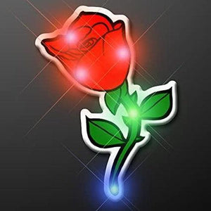 Rose Flashing Body Light Lapel Pins (1 Per Pack) - Glow-Paradise