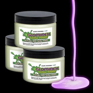 Glominex Glow Paint 1 oz Jar - Invisible Day (Purple Color, 1 Jar Per Pack) - Glow-Paradise