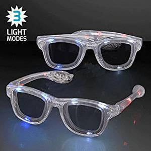 LED Light Up Patriotic Retro Style Sunglasses - Red White Blue (1 Eyeglasses Per Pack) - Glow-Paradise