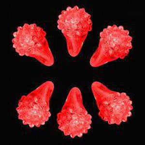 LED Flashing Jelly Bumpy Rings (Red Color, 12 Rings Per Pack) - Glow-Paradise