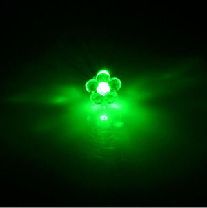 LED Light Up Flower Stud Earrings (Green Color, 1 Pair Per Pack) - Glow-Paradise
