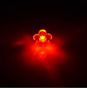 LED Light Up Flower Stud Earrings (Red Color, 1 Pair Per Pack) - Glow-Paradise