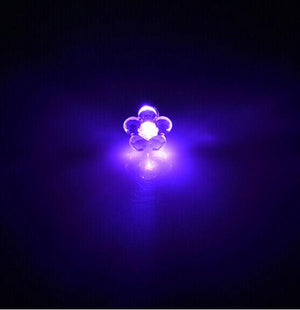 LED Light Up Flower Stud Earrings (Purple Color, 1 Pair Per Pack) - Glow-Paradise
